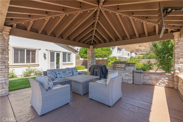 11645 Wiggins Ct, Yucaipa, CA 92399 - view of patio / terrace with an outdoor kitchen and an outdoor hangout area