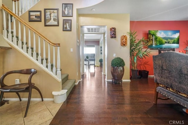 57 Mountain Laurel Way, Azusa, CA 91702 - entrance foyer featuring wood finished floors and stairway