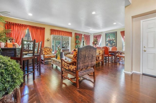 57 Mountain Laurel Way, Azusa, CA 91702 - living area featuring wood finished floors and recessed lighting