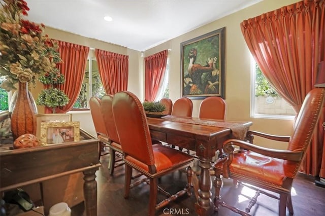 57 Mountain Laurel Way, Azusa, CA 91702 - dining area featuring healthy amount of natural light, wood finished floors, and recessed lighting