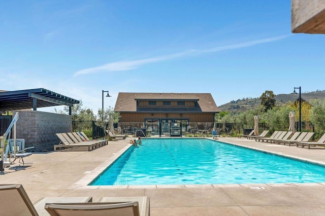 2051 Julie Dawn Pl, Escondido, CA 92026 - community pool featuring a patio and a mountain view