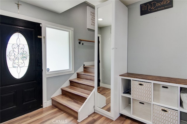 1523 Finegrove Ave, Hacienda Heights, CA 91745 - entryway with wood finished floors, healthy amount of natural light, and stairway
