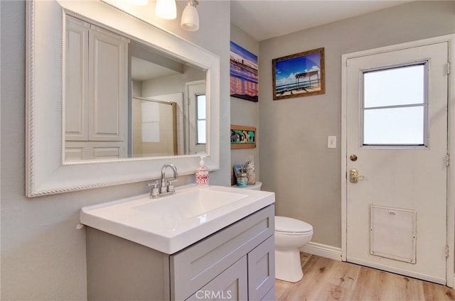 1523 Finegrove Ave, Hacienda Heights, CA 91745 - full bathroom featuring vanity, wood finished floors, and a shower with shower door