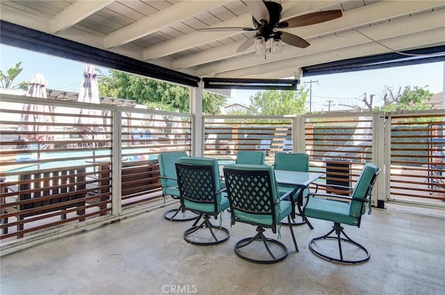 1523 Finegrove Ave, Hacienda Heights, CA 91745 - view of patio with outdoor dining area and ceiling fan