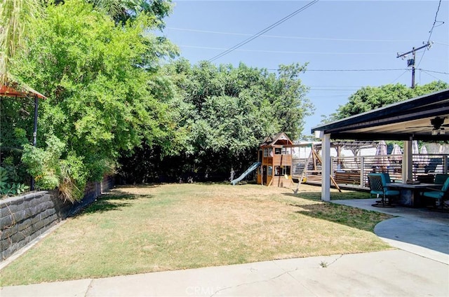 1523 Finegrove Ave, Hacienda Heights, CA 91745 - fenced backyard with a playground and a patio