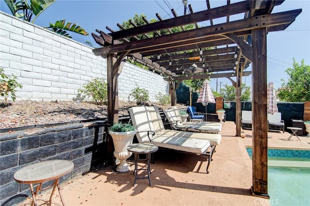 1523 Finegrove Ave, Hacienda Heights, CA 91745 - fenced backyard featuring a pergola, a patio, and an outdoor pool