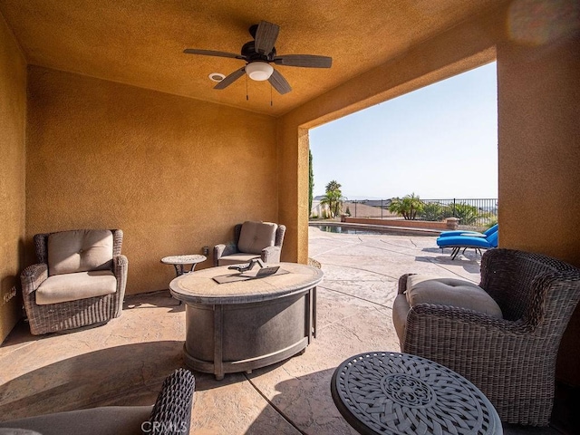 9275 Serenity St, Riverside, CA 92508 - view of patio / terrace with ceiling fan