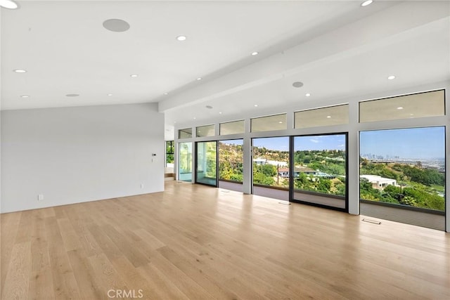 9336 Lloydcrest Dr, Beverly Hills, CA 90210 - empty room featuring light wood finished floors and recessed lighting