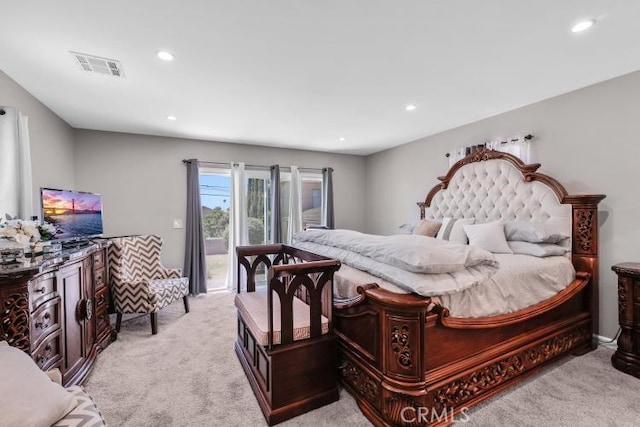 4708 W 132nd St, Hawthorne, CA 90250 - bedroom featuring access to outside, light colored carpet, and recessed lighting