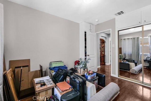 4708 W 132nd St, Hawthorne, CA 90250 - interior space with wood finished floors, a closet, and a desk