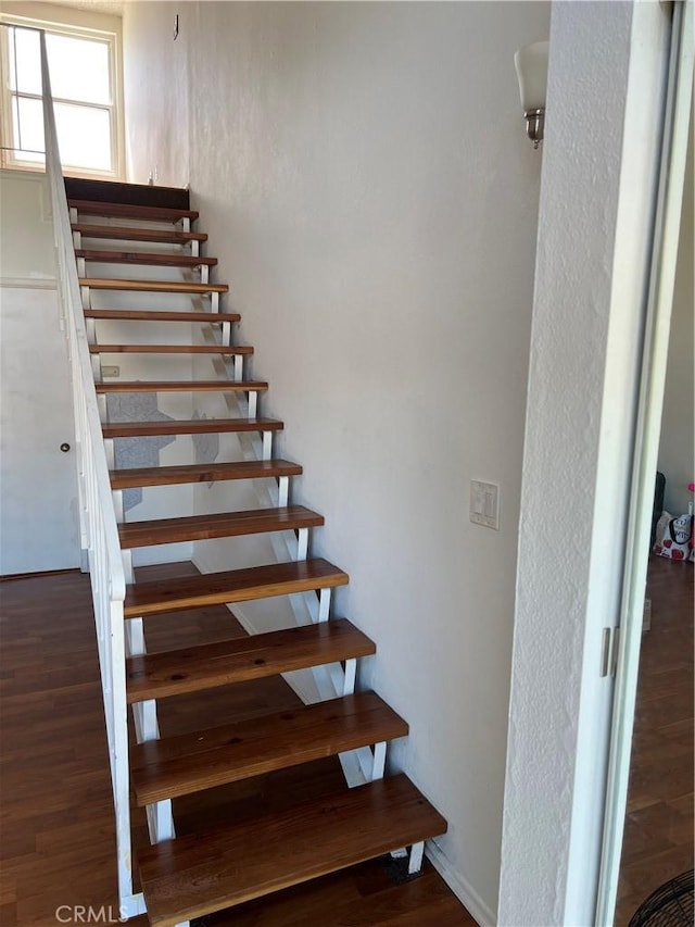 5257 Radford Ave Unit 308, Valley Village, CA 91607 - staircase featuring wood finished floors