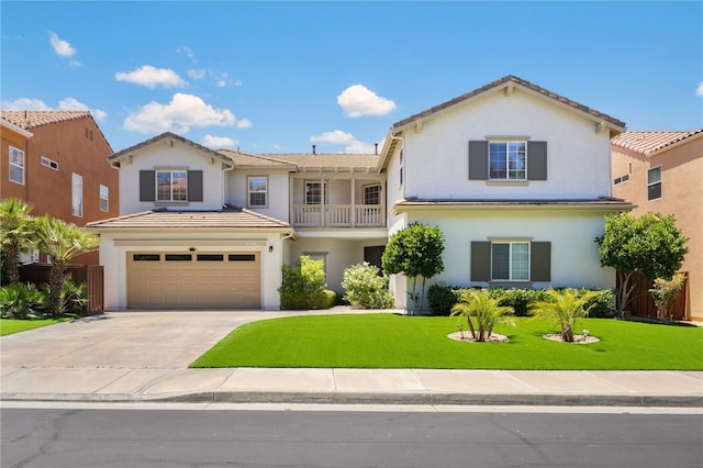 45339 Tiburcio Dr, Temecula, CA 92592 - traditional-style home with driveway, an attached garage, a front yard, and stucco siding