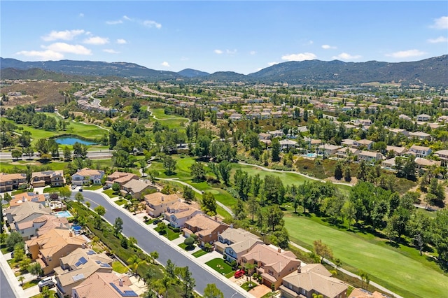 45339 Tiburcio Dr, Temecula, CA 92592 - aerial perspective of suburban area featuring a golf club and a water and mountain view