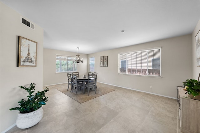 45339 Tiburcio Dr, Temecula, CA 92592 - dining area with a chandelier and light tile patterned flooring