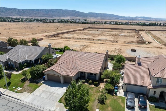 42619 Meridian Way, Lancaster, CA 93536 - view from above of property with a mountain backdrop and a desert landscape