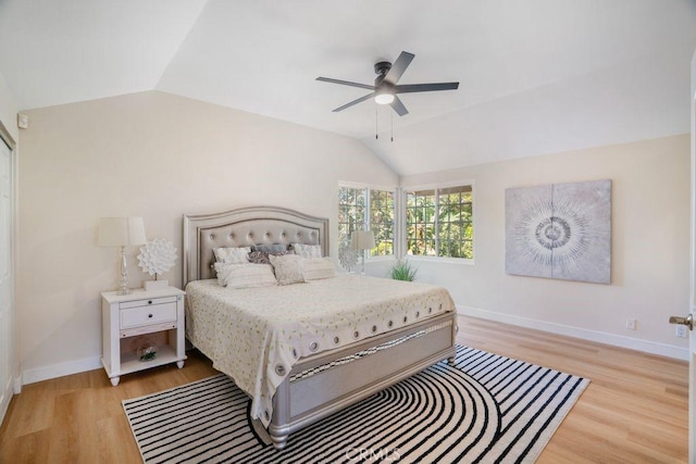 20329 Rim Ridge Rd, Walnut, CA 91789 - bedroom featuring lofted ceiling, light wood-style floors, and ceiling fan