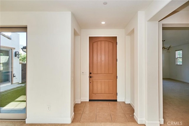 245 Snapdragon Ln, Glendora, CA 91741 - entryway featuring recessed lighting and light tile patterned floors