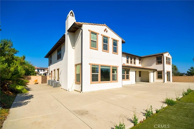 245 Snapdragon Ln, Glendora, CA 91741 - back of property with a patio, stucco siding, a chimney, and a tiled roof