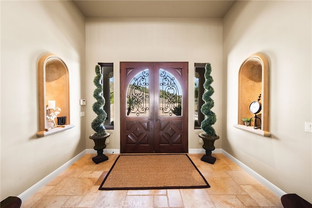 43650 La Cruz Dr, Temecula, CA 92590 - entrance foyer with stone tile floors and baseboards