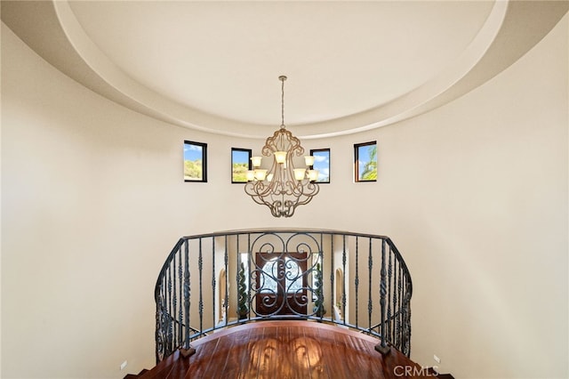 43650 La Cruz Dr, Temecula, CA 92590 - stairway with a chandelier and plenty of natural light
