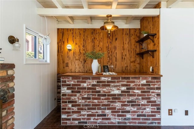 1137 Lafayette St, San Gabriel, CA 91776 - detailed view of beam ceiling and wooden walls