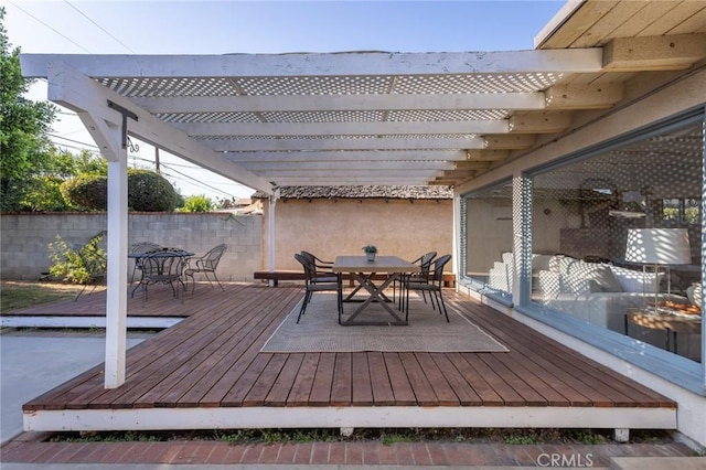 1137 Lafayette St, San Gabriel, CA 91776 - deck featuring outdoor dining space and a pergola