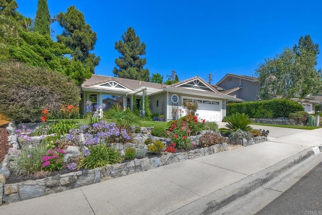 5261 Hubbert St, Oceanside, CA 92056 - view of front of property with an attached garage and concrete driveway