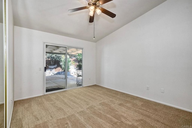 5261 Hubbert St, Oceanside, CA 92056 - carpeted empty room featuring lofted ceiling and a ceiling fan