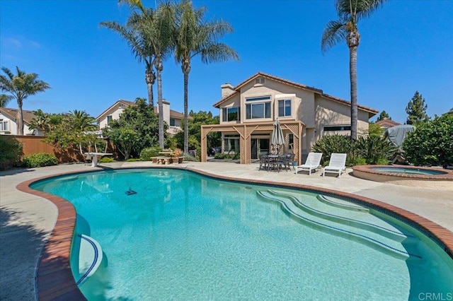 4635 Allende Ave, Oceanside, CA 92057 - view of swimming pool with an in-ground hot tub, a patio area, and a diving board