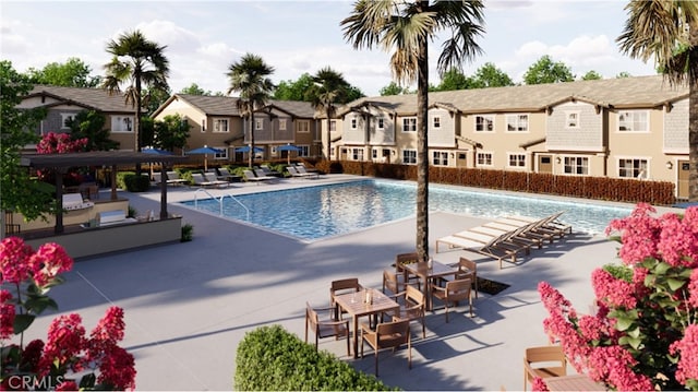 7415 Fig Grove St, Riverside, CA 92507 - community pool featuring a residential view and a patio