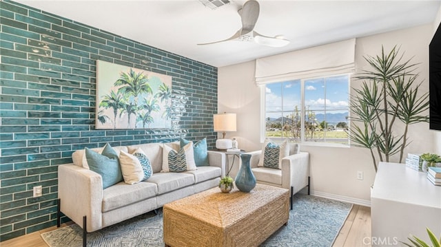 7415 Fig Grove St, Riverside, CA 92507 - living room featuring wood finished floors and ceiling fan