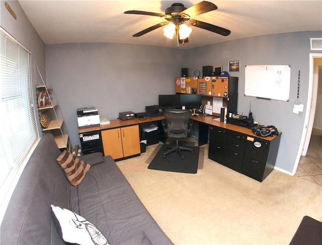 2904 Sterling St, Pomona, CA 91767 - office featuring ceiling fan and light colored carpet