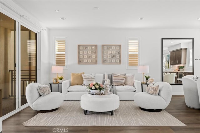 536 Cultivate, Irvine, CA 92618 - living area featuring healthy amount of natural light, wood finished floors, and recessed lighting