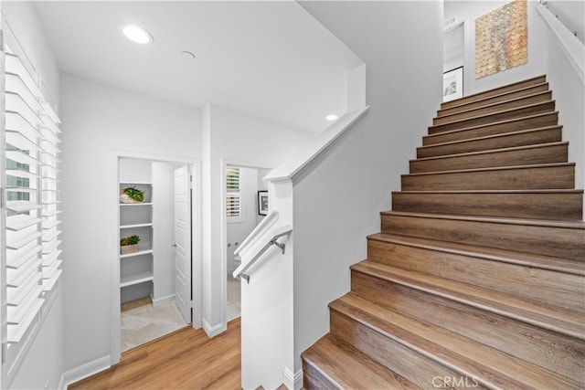536 Cultivate, Irvine, CA 92618 - stairs with healthy amount of natural light, wood finished floors, and recessed lighting