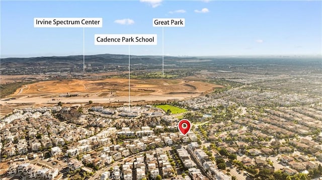 536 Cultivate, Irvine, CA 92618 - aerial view of property's location featuring nearby suburban area and a mountainous background