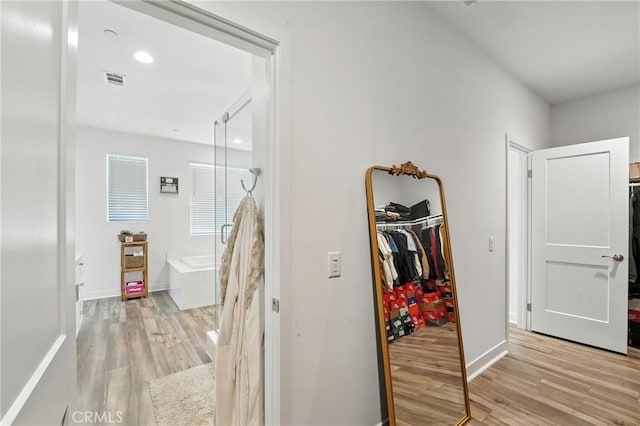 3969 Eliopulos Ranch Dr, Palmdale, CA 93551 - corridor featuring light wood-style floors and baseboards