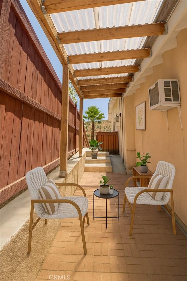 4215 Portola Ave, Los Angeles, CA 90032 - fenced backyard featuring an AC wall unit and a patio