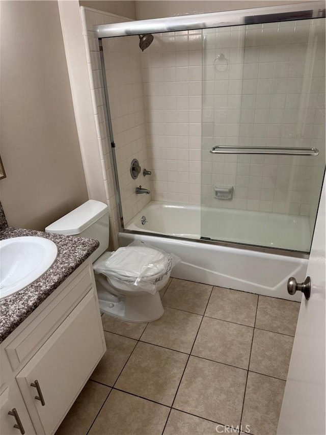 1218 Pine St, South Pasadena, CA 91030 - full bathroom with vanity, tile patterned floors, and shower / bath combination with glass door