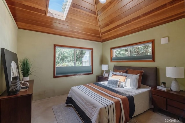 2 Chuckwagon Rd, Rolling Hills, CA 90274 - carpeted bedroom with wooden ceiling and a skylight