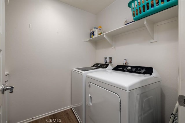 157 Ambrosia Ct, Perris, CA 92571 - laundry room featuring washer and dryer and dark wood-style floors
