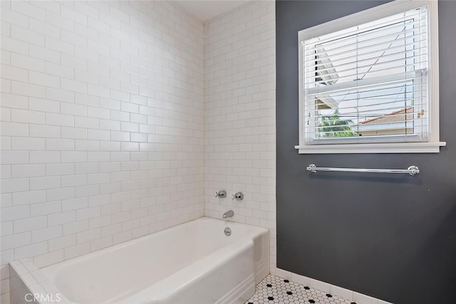14348 Emelita St, Sherman Oaks, CA 91401 - bathroom with a tub and tile patterned floors