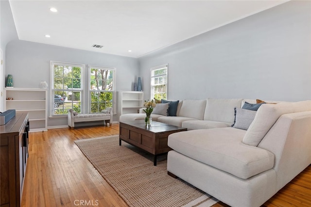 14348 Emelita St, Sherman Oaks, CA 91401 - living room with light wood-style floors and recessed lighting