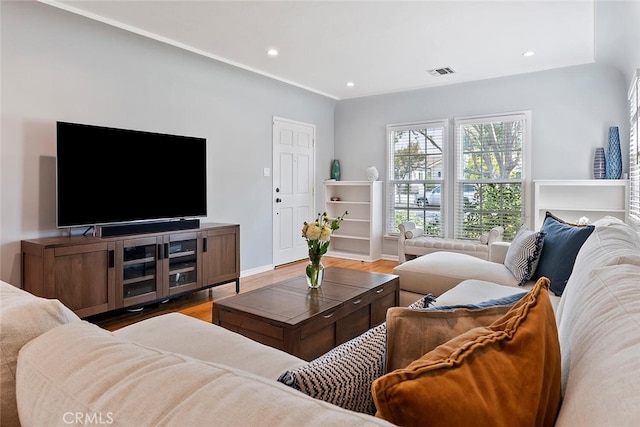 14348 Emelita St, Sherman Oaks, CA 91401 - living room with wood finished floors and recessed lighting