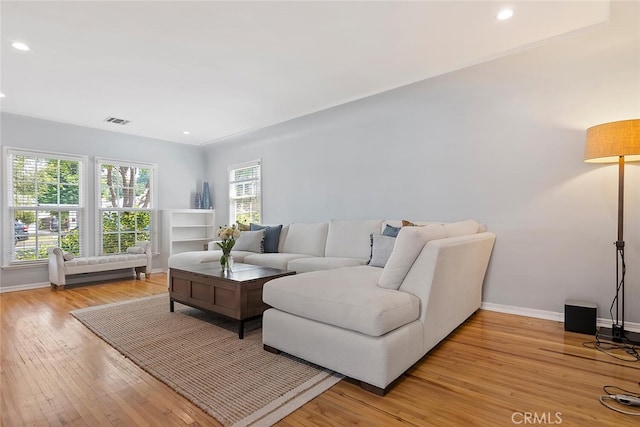 14348 Emelita St, Sherman Oaks, CA 91401 - living area featuring light wood-type flooring and recessed lighting