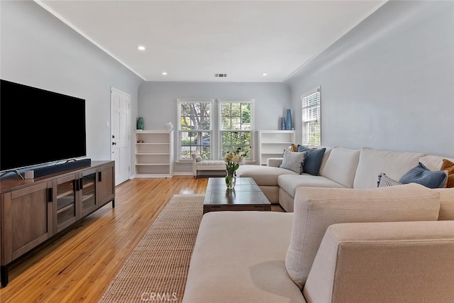 14348 Emelita St, Sherman Oaks, CA 91401 - living area with light wood-type flooring and recessed lighting