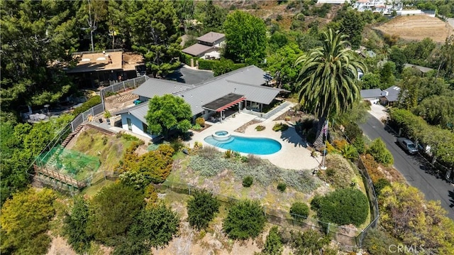 10551 Hillsboro Rd, North Tustin, CA 92705 - aerial overview of property's location with a pool area