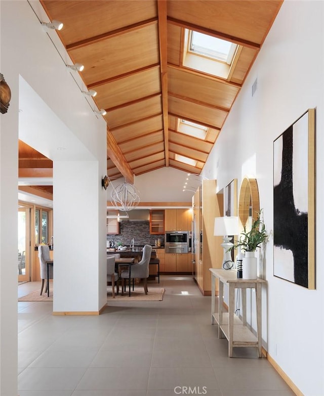 10551 Hillsboro Rd, North Tustin, CA 92705 - lobby featuring wood ceiling and a sink