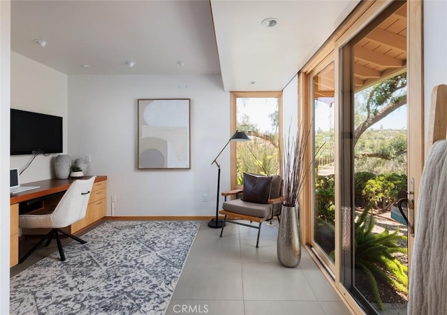 10551 Hillsboro Rd, North Tustin, CA 92705 - home office with baseboards and light tile patterned floors