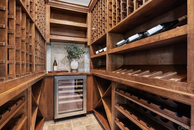 8183 Doug Hill, San Diego, CA 92127 - wine cellar with beverage cooler and light stone finish flooring