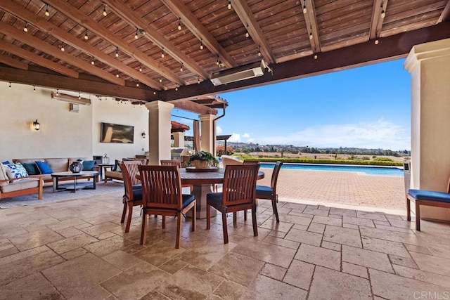 8183 Doug Hill, San Diego, CA 92127 - view of patio / terrace featuring an outdoor pool and an outdoor living space